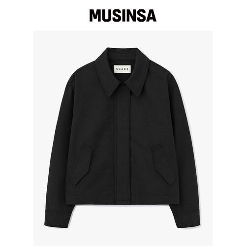 SUARE (更新) CROPPED SANE JACKET 黑色韩国官网直邮进口