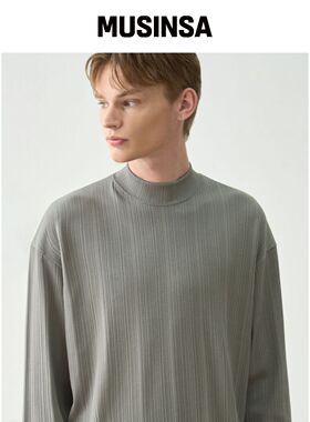 DRAW FIT FORMALIC 罗纹高领T恤 [GREY]韩国官网直邮进口