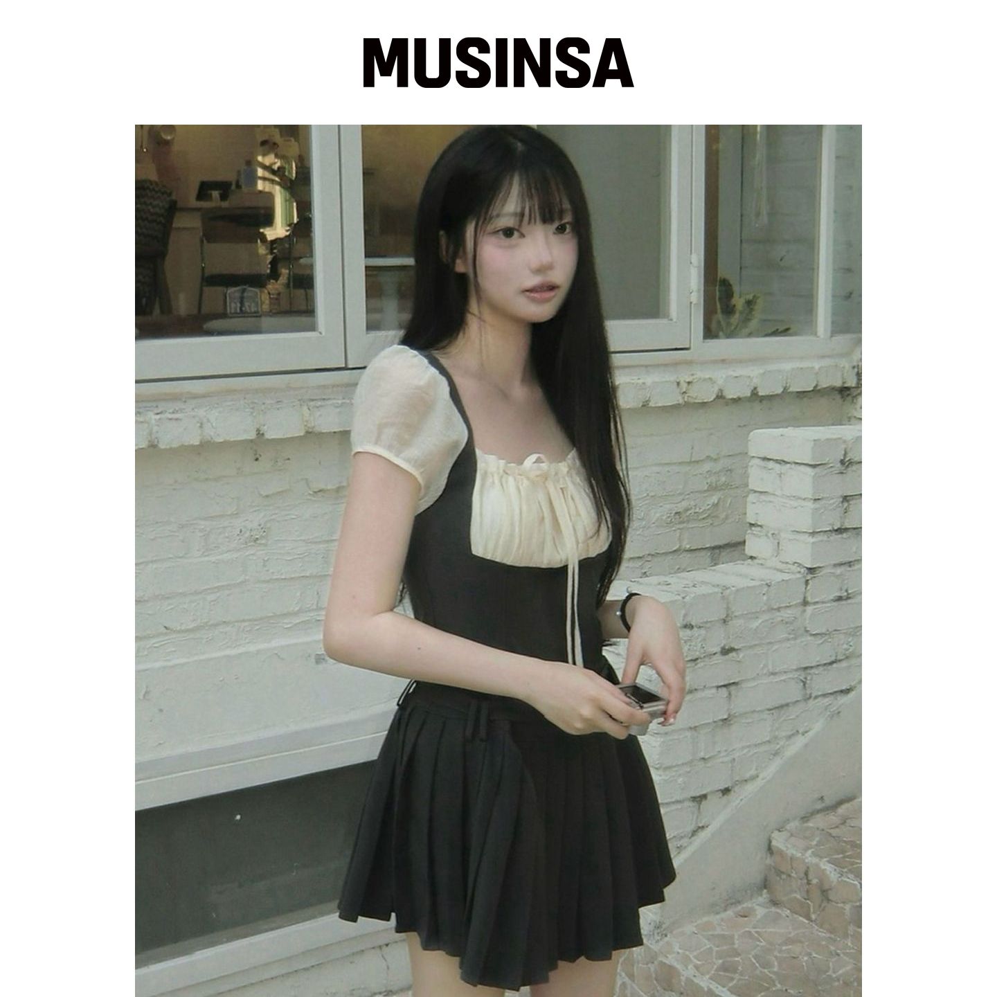 ILLIGO 短袖连衣裙韩系少女百褶短裙MUSINSA韩国官网直邮进口图片