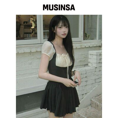 ILLIGO 短袖连衣裙韩系少女百褶短裙MUSINSA韩国直邮官方正品