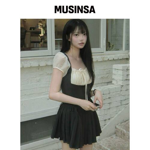 ILLIGO 短袖连衣裙韩系少女百褶短裙MUSINSA韩国直邮官方正品