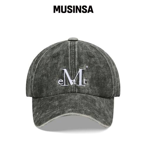 MUCENT 签名棒球帽 (石洗卡其色) MUSINSA韩国官网直邮进口