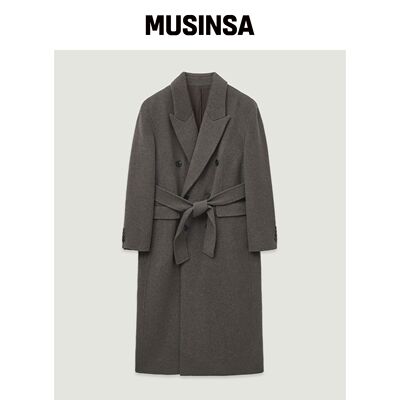 LMOOD 马尔科手工双排扣大衣 罗伯灰 MUSINSA韩国官网直邮进口
