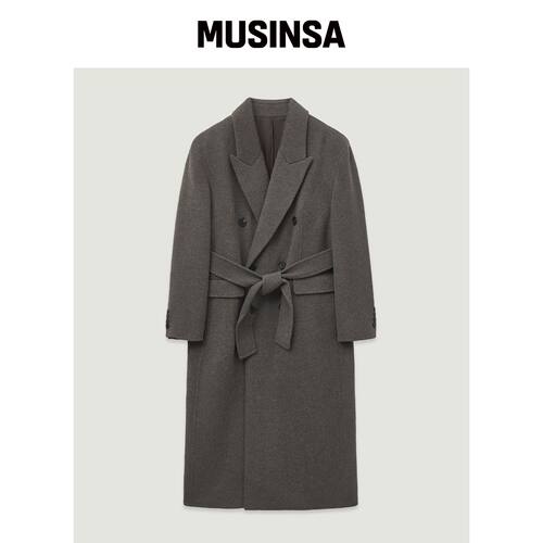 LMOOD 马尔科手工双排扣大衣 罗伯灰 MUSINSA韩国官网直邮进口