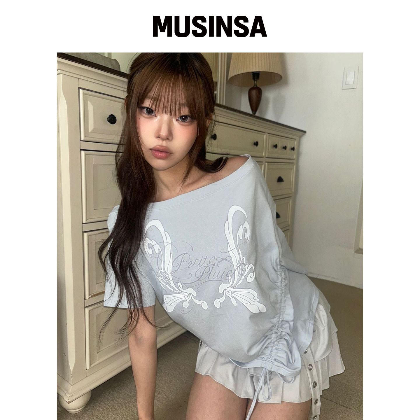 ILLIGO 新款单肩T恤 蓝色 MUSINSA韩国官网直邮进口图片