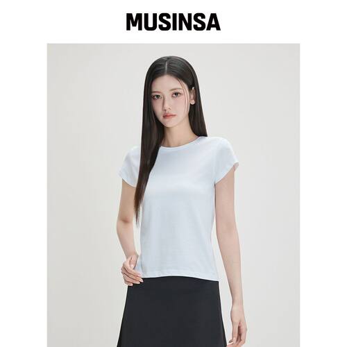 MIXXO 丝光短袖T恤_MIWHWG710A MUSINSA韩国官网直邮进口