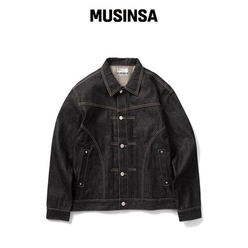 SUPERSUB 牛仔外套黑色秋时尚设计感百搭MUSINSA韩国官网直邮进口