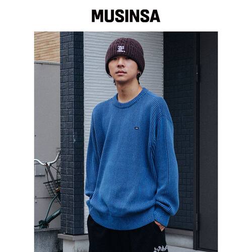LMC MICRO BOX双色针织毛衣 蓝色 MUSINSA韩国官网直邮进口