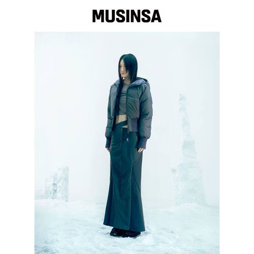 OJOS 可翻转格纹填充夹克 / 炭灰色 MUSINSA韩国直邮官方正品