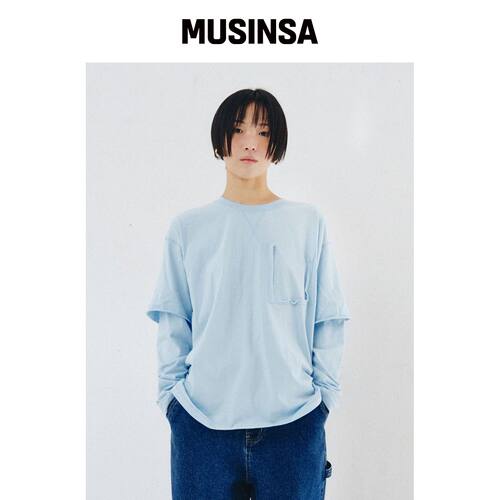 PLZPROJECT 层叠长袖，天蓝色 MUSINSA韩国官网直邮进口