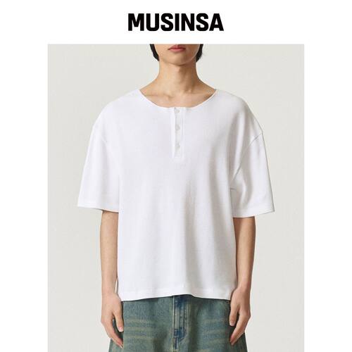 KANEITEI WAFFLE HENLEY NECK 短袖（WHITE） MU韩国官网直邮进口