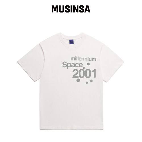 STAFFONLY MILLENNIUM SPACE TEE (白色)韩国官网直邮进口MUSINSA