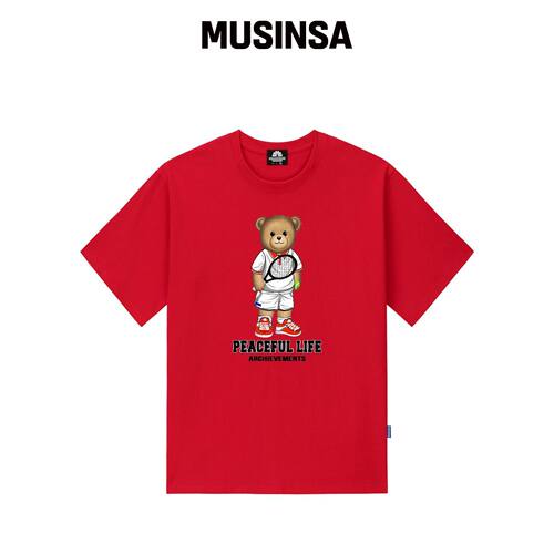 TRIPSHION TENNIS STANDING BEAR T恤 - RED韩国官网直邮进口