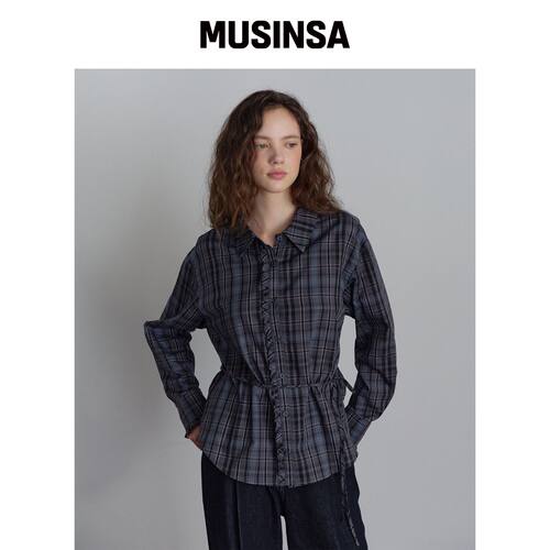 JUCYJUDY 荷叶边格纹衬衫 JZWS620A MUSINSA韩国官网直邮进口