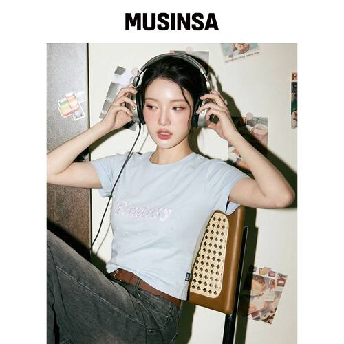 GLACK GZT005 幻想铆钉T恤（天蓝色） MUSINSA韩国官网直邮进口