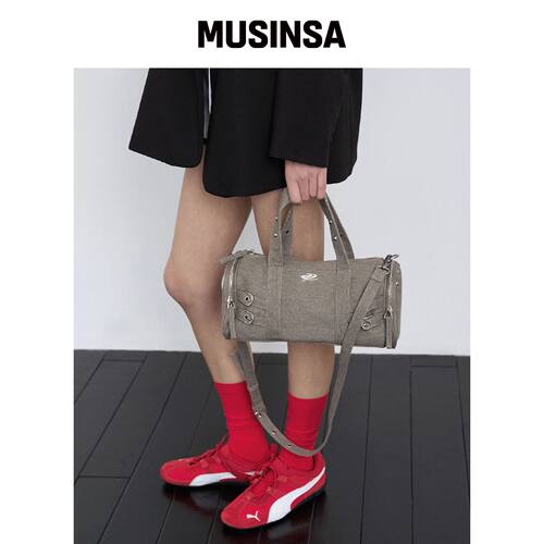 RAIMENT Canvas Drum Bag_米灰色韩国官网直邮进口MUSINSA