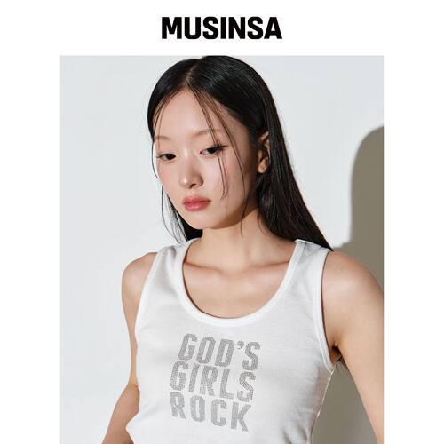 HELENE PARIS GODS GIRL ROCK 水晶无袖 [WHITE]韩国官网直邮进口