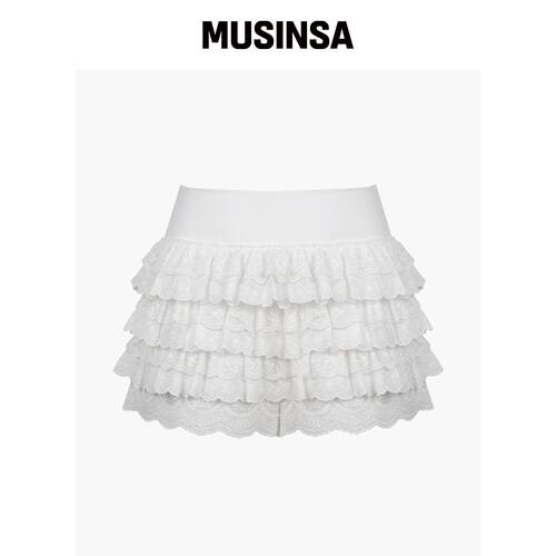 ROUGHNECK 蕾丝短裙裤 白色 MUSINSA韩国直邮官方正品