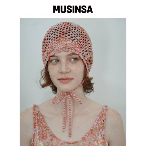 FUNFROMFUN TAPE SHELL BEANIE, 粉色 MUSINSA韩国直邮官方正品