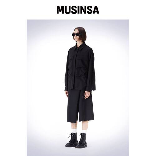 HAUS072C DOUBLE OUTPOCKES JACKET 黑色韩国官网直邮进口MUSINSA