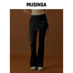 MFAV 城市风格包裙靴型打底裤 黑色 MUSINSA韩国官网直邮进口