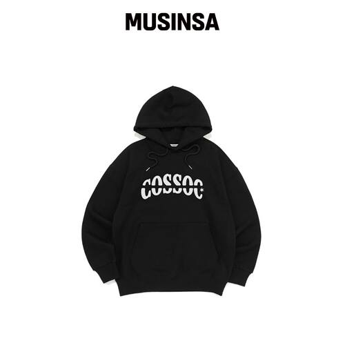 COSO CC 文本 logo 连帽T恤 (黑色) MUSINSA韩国官网直邮进口