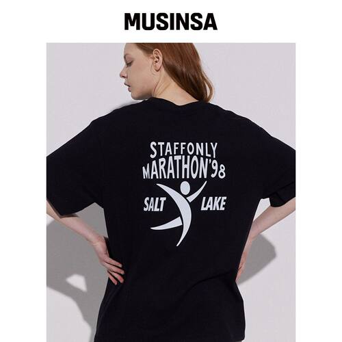 STAFFONLY FINISH LINE TEE (BLACK)韩国官网直邮进口MUSINSA