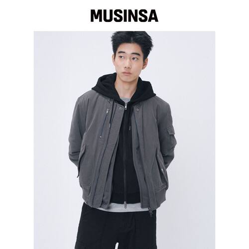 MISEKISEOUL MEN 双领加厚ma1夹克 炭灰色 MUSIN韩国官网直邮进口
