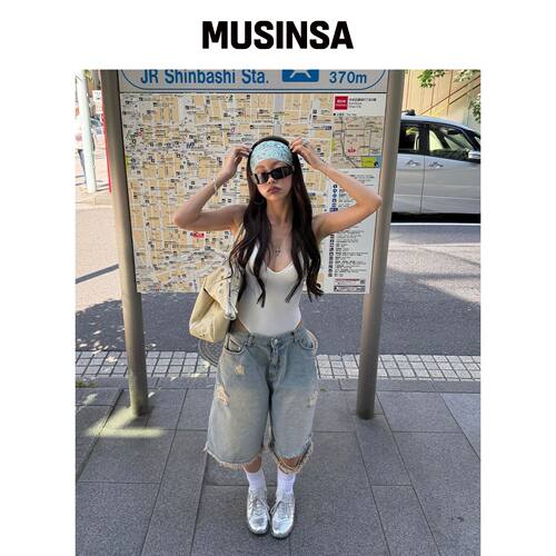 PROJECT WAVE 按钮半损坏牛仔裤 MUSINSA韩国官网直邮进口