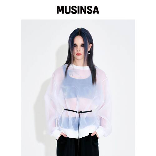 WARDOG 欧根纱运动衬衫 blouse 白色韩国官网直邮进口MUSINSA