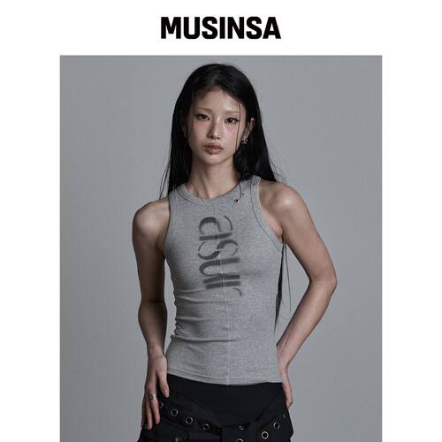 AS YOU ARE Sewing Turn Logo 无袖混色上衣 MUS韩国官网直邮进口