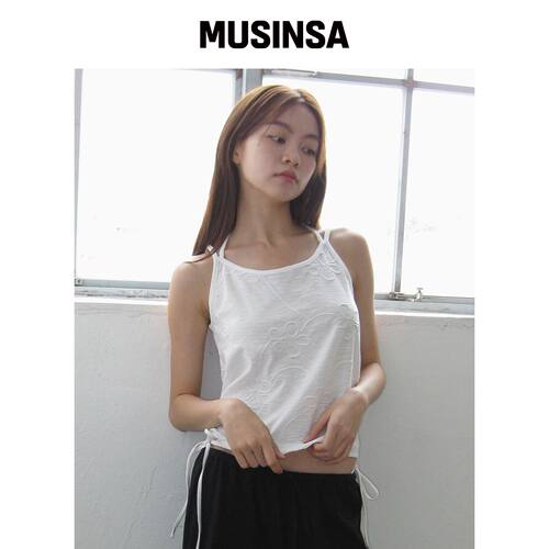 PISCESS 花卉吊带无袖上衣_IVORY MUSINSA韩国官网直邮进口