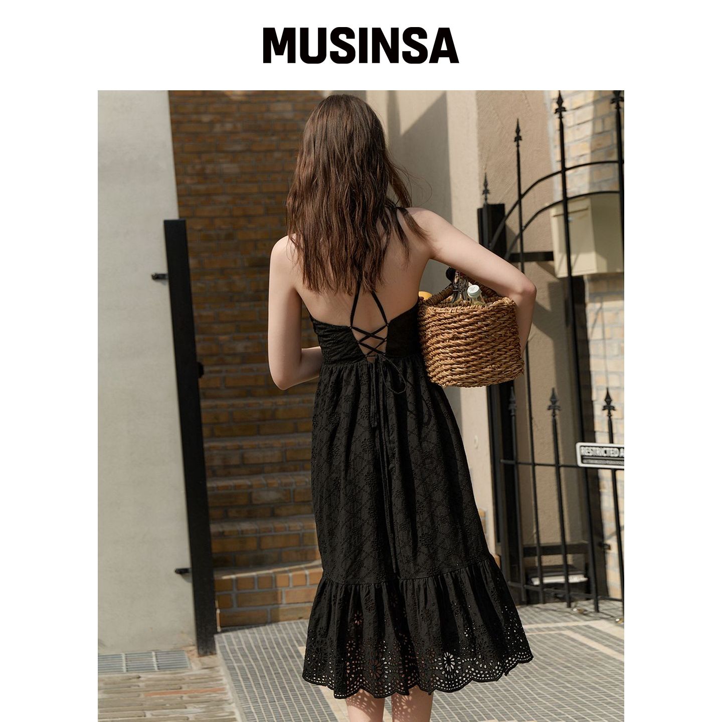 VALLO DE NERA 山茶花连衣裙 黑色 MUSINSA韩国直邮官方正品