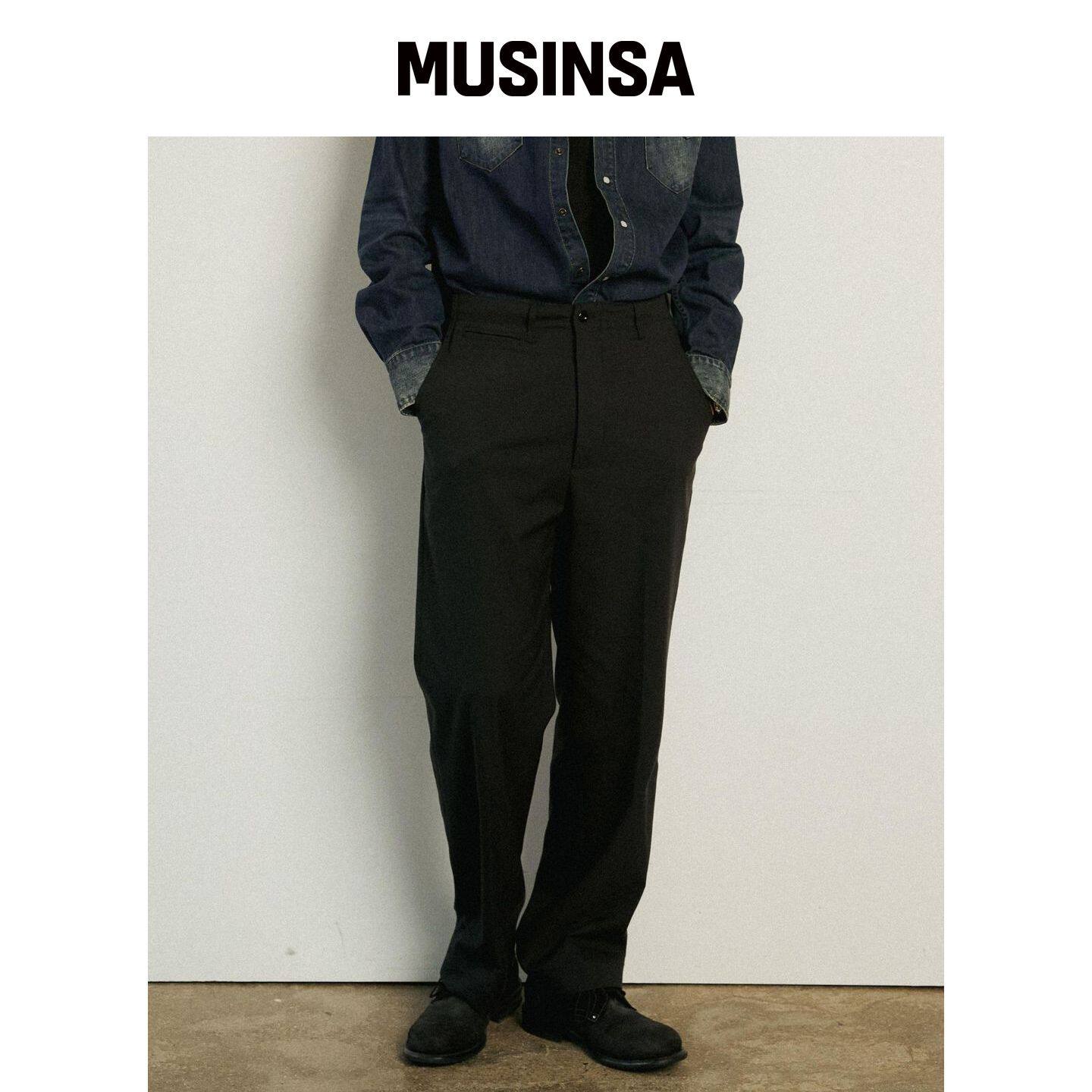 HEYSTE 羊毛军装长裤黑色 MUSINSA韩国官网直邮进口
