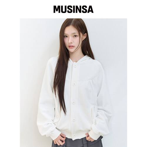ILLIGO 纽扣撞色连帽夹克白色 MUSINSA韩国官网直邮进口