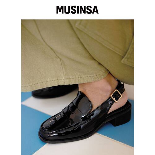 CESTI BLING 黑色方形包露跟鞋 MUSINSA韩国官网直邮进口