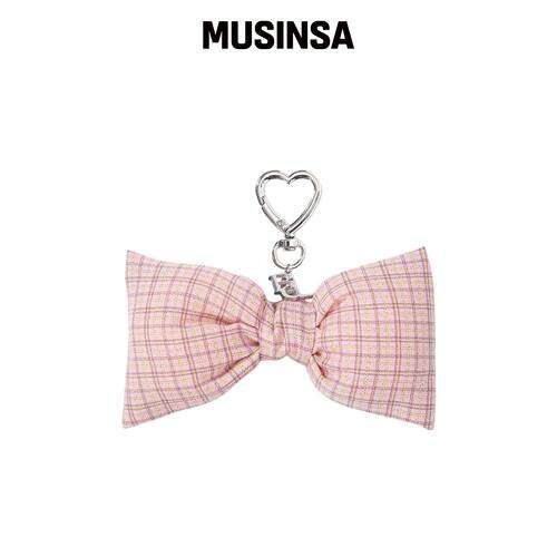BELLIALEU CHECK RIBBON KEYRING-粉色 MUSINSA韩国官网直邮进口