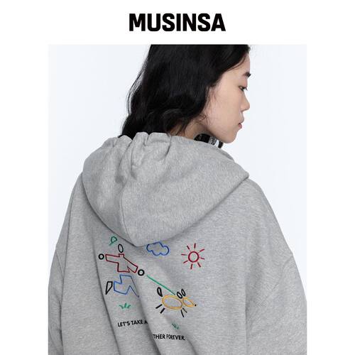 CPGN STUDIO 秋连帽刺绣短外套灰色百搭MUSINSA韩国官网直邮进口