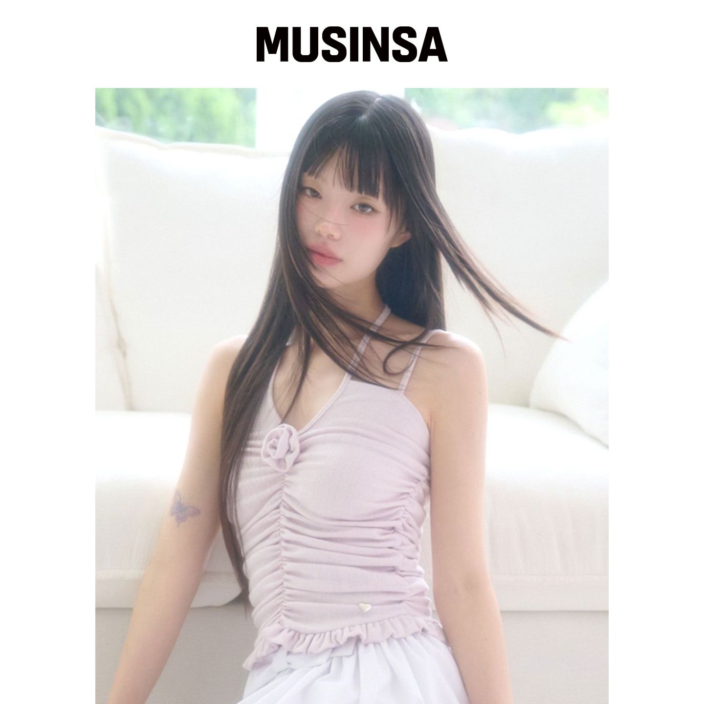 ILLIGO LER 蕾丝边吊带上衣 PINK MUSINSA韩国官网直邮进口图片