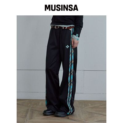 HERETIC CHECK TRACK PANTS / 黑色韩国官网直邮进口MUSINSA
