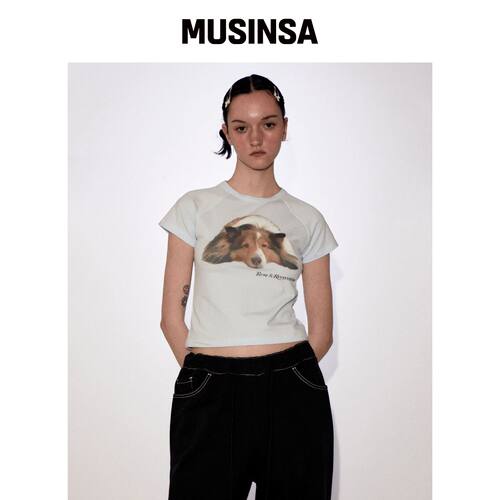 REST&RECREATION RIRI CROP T-SHIRT 天空蓝 MUS韩国官网直邮进口