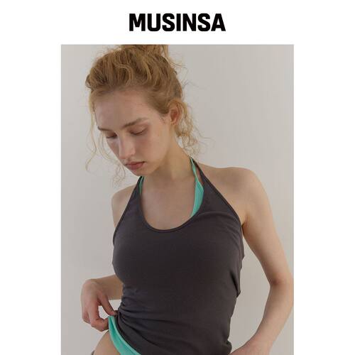 ASURA CURVE HALTER 无袖上衣（炭灰色） MUSINS韩国官网直邮进口
