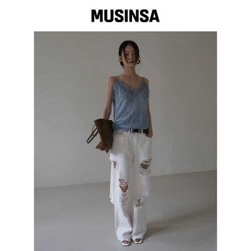 PROJECT WAVE VINTAGE 宽腿裤 - 象牙白 MUSINSA韩国官网直邮进口