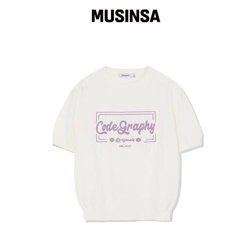 CGP (女款) CODEGRAPHY LOGO 短袖针织衫_白色韩国官网直邮进口