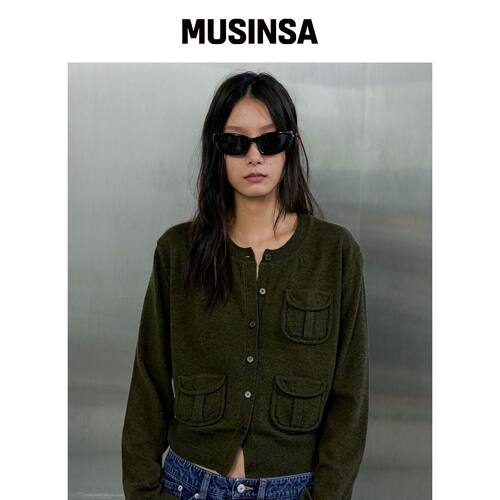 ORDES 3口袋羊毛开衫（卡其色） MUSINSA韩国官网直邮进口