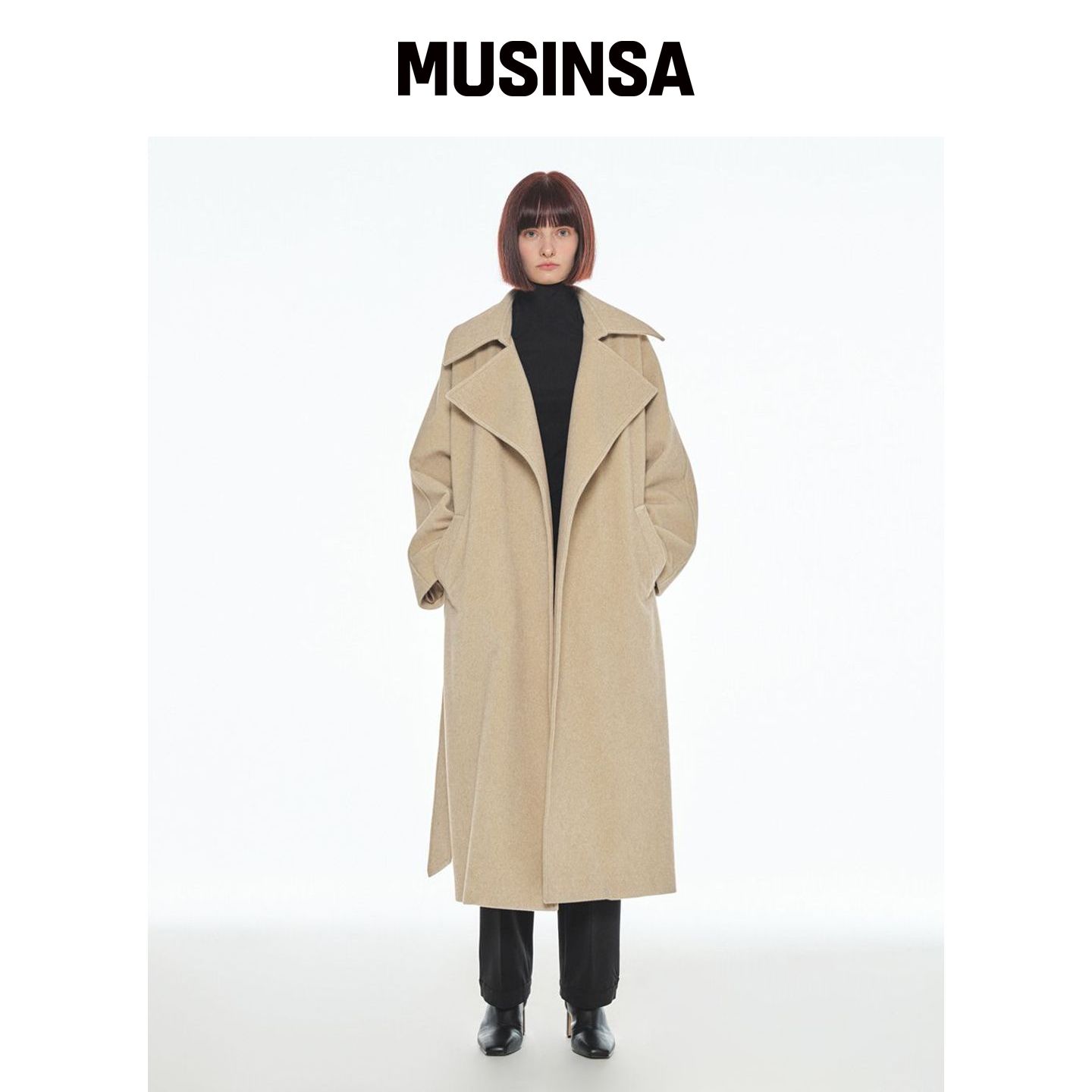MAKE A TOAST [22FW] BASIC MAXI COAT - 米色 M韩国官网直邮进口