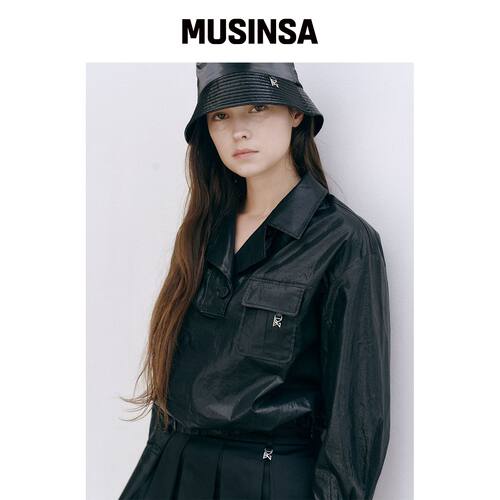 BERMUDAGRASS GLOSSY口袋夹克_BLACK韩国官网直邮进口MUSINSA