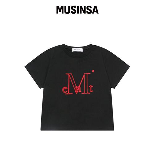 MUCENT BLZN RED LOGO 短款短袖T恤 (2色) MUSIN韩国官网直邮进口