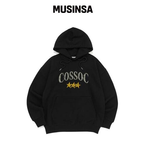 COSO 丝袜裂纹连帽T恤（黑色）韩国官网直邮进口MUSINSA