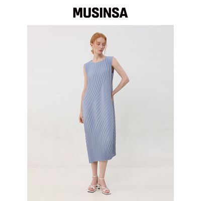 PLEATSMOOD TWEE 抓绒无袖连衣裙 MUSINSA韩国官网直邮进口